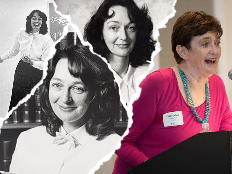 A collage of images of Catherine Hancock through the years.