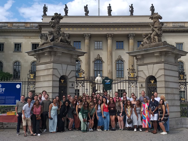 Students pose for a group photo in Berlin.