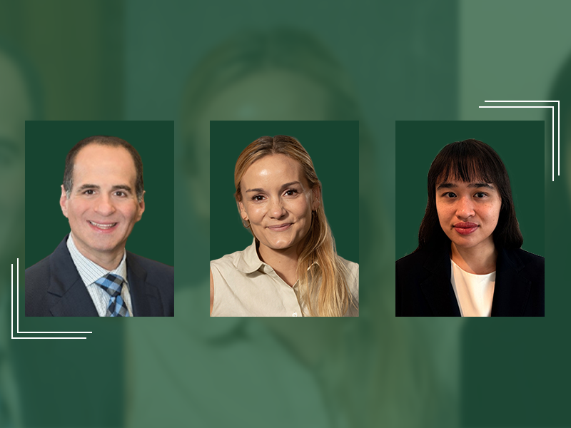 Three headshots: a man in a suit, a blonde woman, and a woman with bangs.