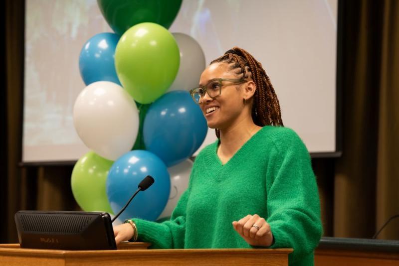 Roi Wallace (L'24) spoke about the impact of her law scholarship.