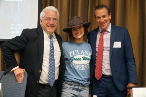 At the Conference in 2023, Gen V star Lizze Broadway (center) took part in a mock deal negotiation.