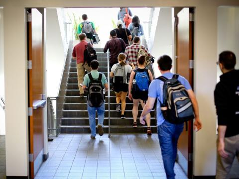 Students walking to class