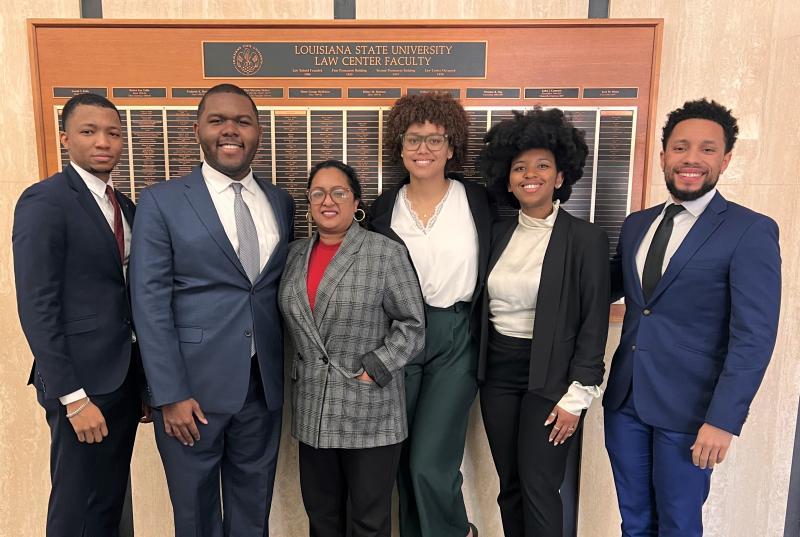Kumar, third from left, with the 2023 BLSA Appellate Team.  She has been a competitor in the Moot Court Program, and  will lend her skills as a coach in the 2023-24 year.
