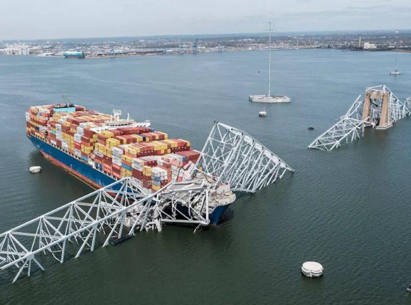 M/V DALI Wreckage at the Baltimore Francis Scott Key Bridge