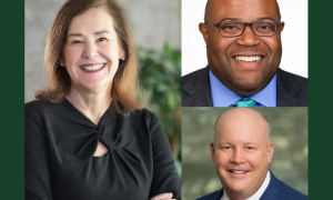 Clockwise: Meredith Hathorn (L'83), Kimani Little (L'05) and Chris Ralston (L'99) will join the law school's Dean's Advisory Board.