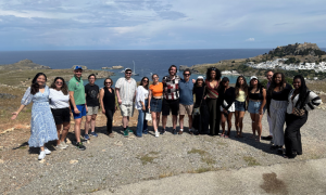 A group of students pose for a photo in Rhodes, Greece.