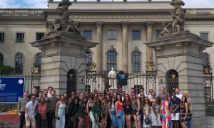 Students pose for a group photo in Berlin.