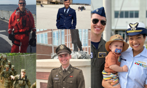 Collage of photos of Tulane Law students in military uniform.