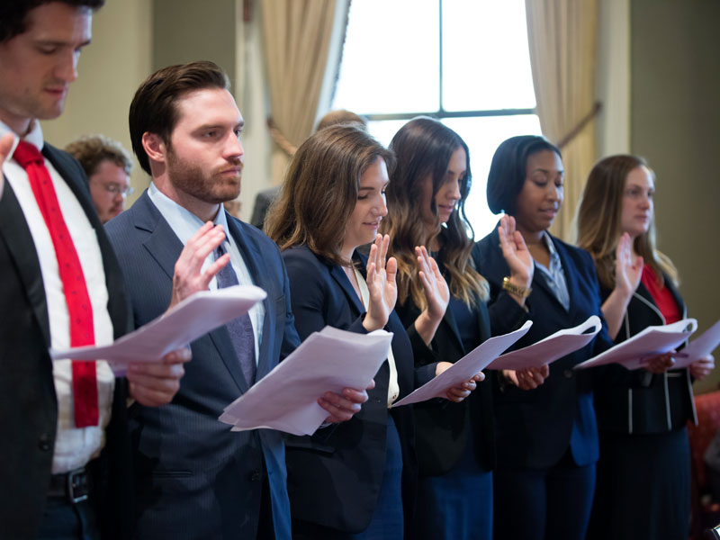 A swearing-in ceremony